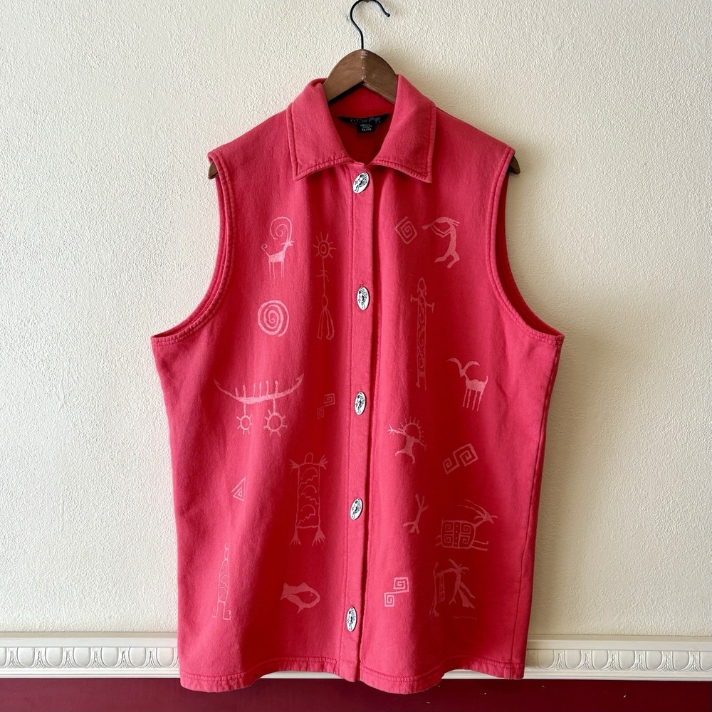Vintage Bfofo Design sleeveless snap front art-to-wear‎ southwestern design vest